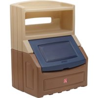 Step2 Lift & Hide Bookcase with Kids Storage Bin and Toy Organizer, Blue