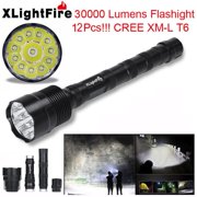 XLightFire 30000 Lumens 12x CREE XML T6 5 Mode 18650 Super Bright LED Flashlight