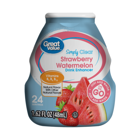 (10 Pack) Great Value Simply Clear Drink Enhancer, Strawberry Watermelon, 1.62 fl (Best Water Company To Drink)