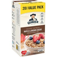 Quaker Instant Oatmeal, Maple & Brown Sugar Value Pack, 20 Packets