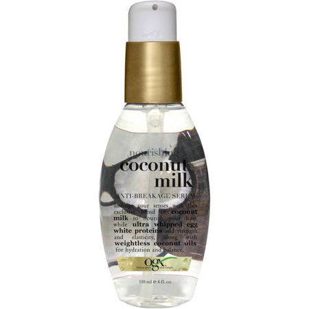 OGX Nourishing + Coconut Milk Anti-Breakage Serum, 4.0 FL (Best Heat Protectant Serum For Black Hair)