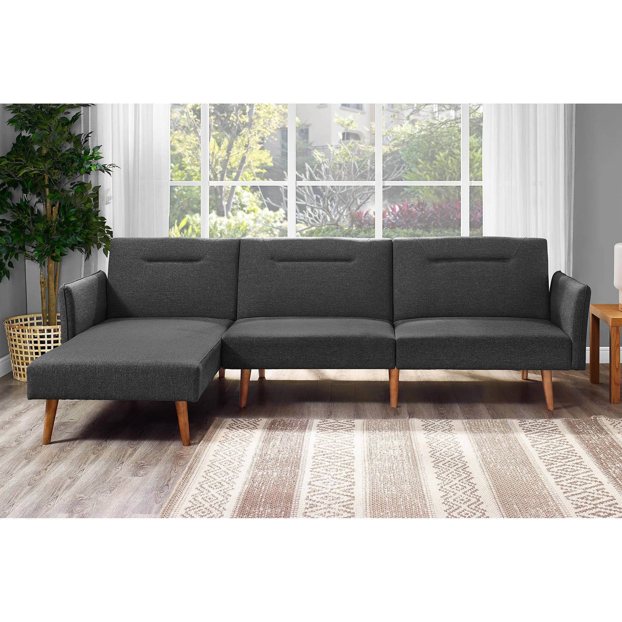 DHP Brent Futon Sectional, Multiple Colors