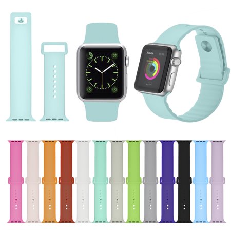 Dial Blue Rubber Band - New Version Multicolored Replacement Smart Watch Silcone Strap Soft Sport Band M for 38mm Apple watch iWatch Series 3, Series 2, Series 1