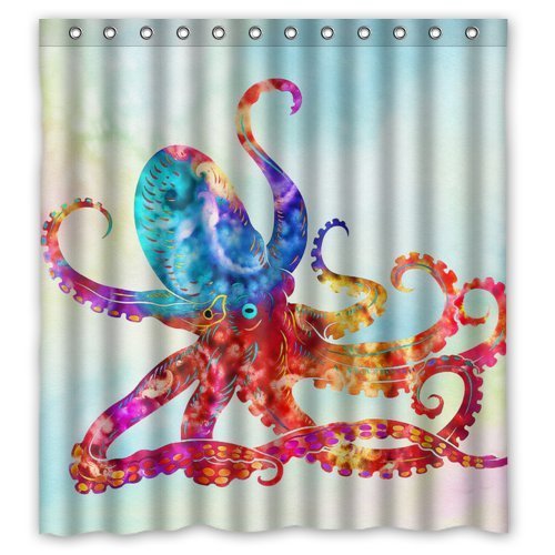Octopus Kraken Pattern Custom Shower Curtain Polyester Fabric 60/"x71/" 2 Colors