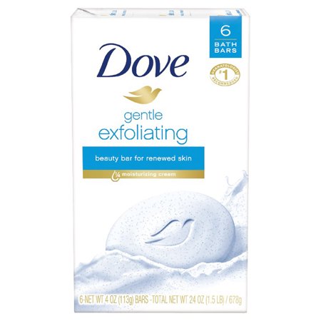 (2 pack) Dove Gentle Exfoliating Beauty Bar, 4 oz, 6