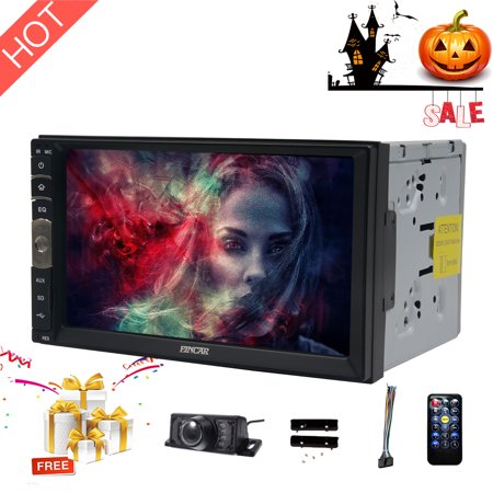 HD 1024*600 7 Inch Capacitive Touch Screen Audio (Mirror Link for GPS of Android Phone) Double 2 Din Bluetooth Car Stereo In Dash Video Auto radio Without DVD Player+Rear View (Best In Dash Gps)