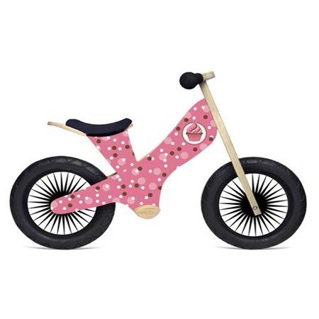 - Kinderfeets Retro Wooden Balance Bike, Cupcake