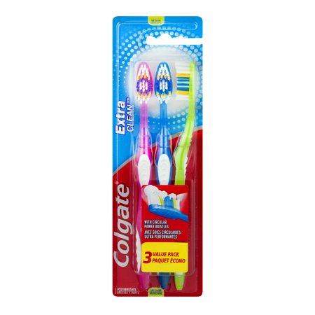 - (Pack of 3) Colgate Extra Clean Full Head Toothbrush, Medium