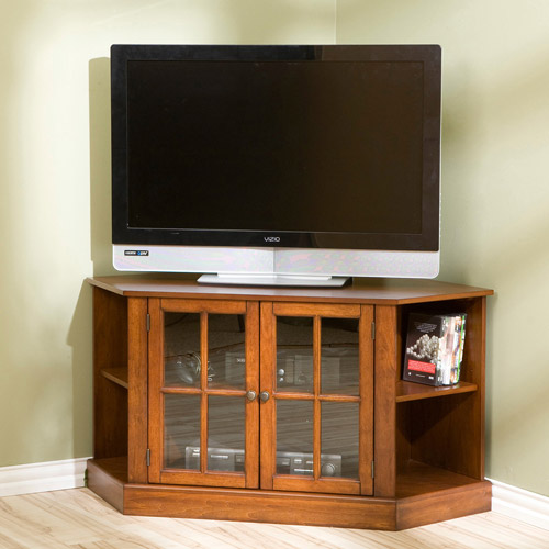 Antlers Corner Media Stand, Walnut