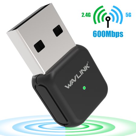 600Mbps Mini Wireless Dual Band 2.4/5GHz USB WIFI Adapter LAN Antenna Network Adapter Dongle (Best Usb Internet Dongle)