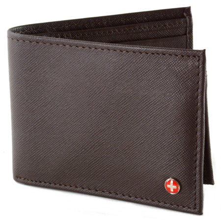 Alpine Swiss - Mens Wallet Genuine Leather Removable ID Card Case Bifold Passcase - 0