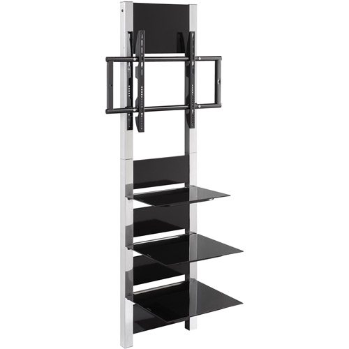 AltraMount Black and Chrome Wall Mount TV Stand for TVs up to 60''