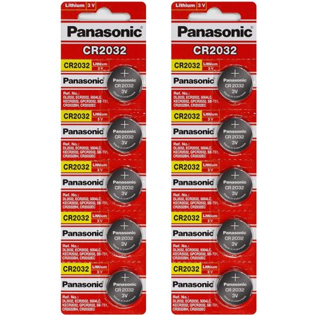 Cr2032 Lithium Button Cell Battery - Panasonic CR2032 3V Lithium Coin Battery - 10 Pack + FREE SHIPPING!