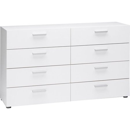 Loft Collection Double 8-Drawer Dresser White