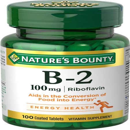 - Nature's Bounty B-2 Riboflavin, 100mg Coated Tablets, 100ct
