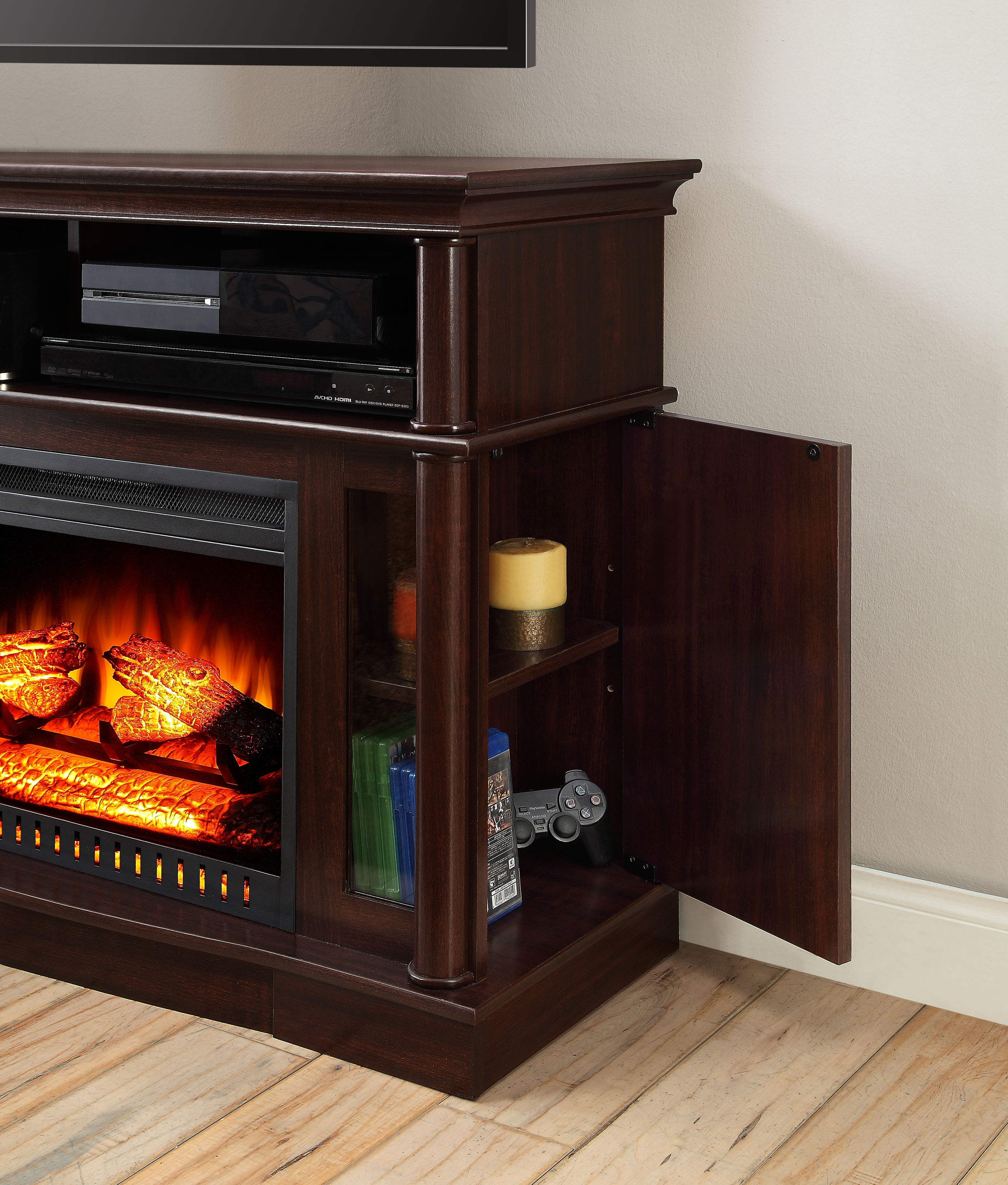 Better Homes and Gardens Ashwood Road Media Electric Fireplace for TVs up to 45'', Cherry