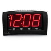 Loud Alarm Clocks - 66705a westclox triad alarm clock with large 1 8 red led display