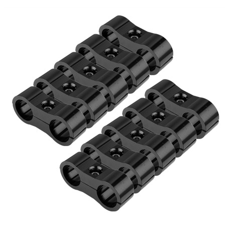 1/2/4/6/8/10 pcs AN-6 AN6 13.4MM ID Braided Hose Line Separator Clamp Fitting Adapter Bracket Car Braided Hose Separator Fuel Line Fastener Divider Black