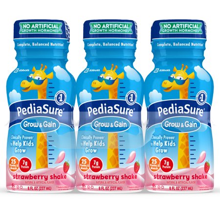 pediasure strawberry grow gain shake nutrition oz fl pack dha vitamins minerals nutritional protein count banana walmart vanilla