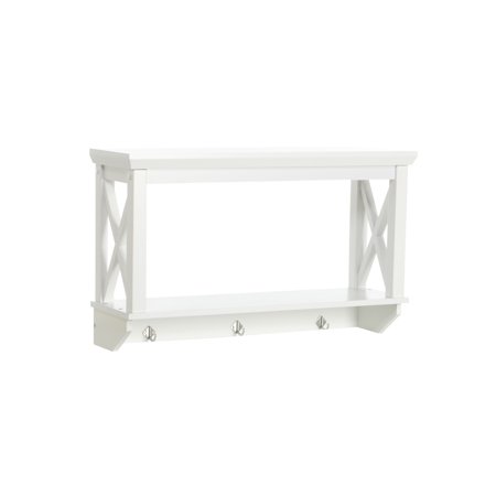 Riverridge Home X Frame Bath Collection Wall Shelf With Hooks Riverridge Home X Frame Bath Collection Wall Shelf With Hooks White