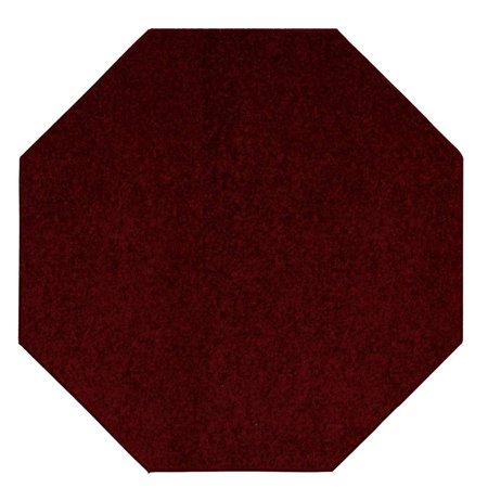 Bright House Solid Color Octagon Shape Area Rugs Burgundy - 8' Octagon ...