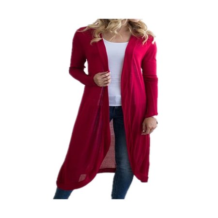 DYMADE Women Basic Long Sleeve Knit Open Front Cardigan Sweaters