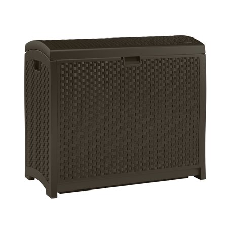 Suncast 99 Gallon Java Resin Wicker Deck Box DBW9200 ...