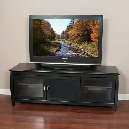 TechCraft Black TV Stand with Storage, for TVs up to 65''