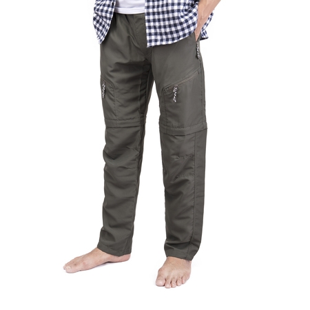 LELINTA Men's Outdoor Pants Tactical Trousers with Elastic Lightweight Convertible Hiking Fishing Zip Off Cargo Work Pants Black Grey