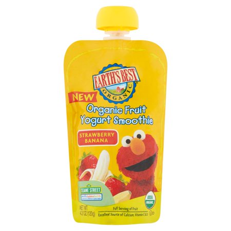 Earth's Best Organic Fruit Yogurt Smoothie For Babies, Strawberry Banana, Vitamins and Calcium, 4.2 (Best Apples For Smoothies)