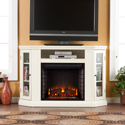 Southern Enterprises Silverado Convertible Media Electric Fireplace, Ivory