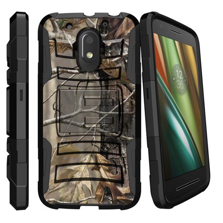 Case for Motorola Moto G4- Play | G Play Case XT1609 [ Clip Armor ] Rugged Armor Case with Clip On Holster + Kickstand - Fallen Leaves