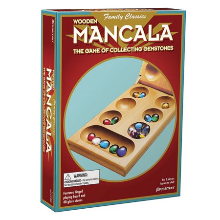 Deluxe Wood Mancala - Pressman Folding Wood Mancala - Ages 6+