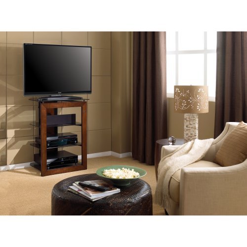 Bello Flat Panel TV Stand for TVs up to 32'', Walnut/Smoke