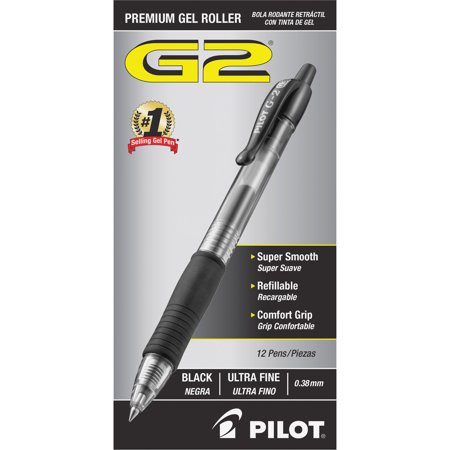 Pilot G2 Ultra Fine Retractable Pens, 1 Dozen