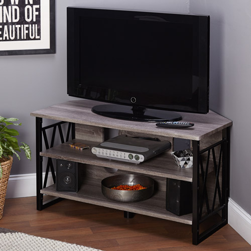 Jaxx Black/Grey Corner TV Stand for TVs up to 40''