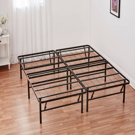 Mainstays 14"High Profile Foldable Steel Bed Frame, Powder-coated Steel ...