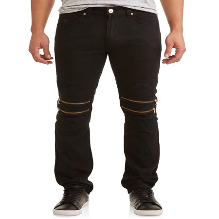 - Men's Double Zip Moto Tapered Pants With Zipper Design