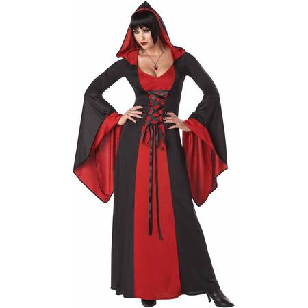 Red and Black Deluxe Hooded Robe Men's Adult Halloween Costume