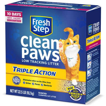 Fresh Step Clean Paws Triple Action Scented Litter, Clumping Cat Litter, 22.5
