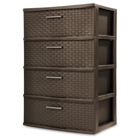 Sterilite, 4 Drawer Wide Weave Tower, Espresso