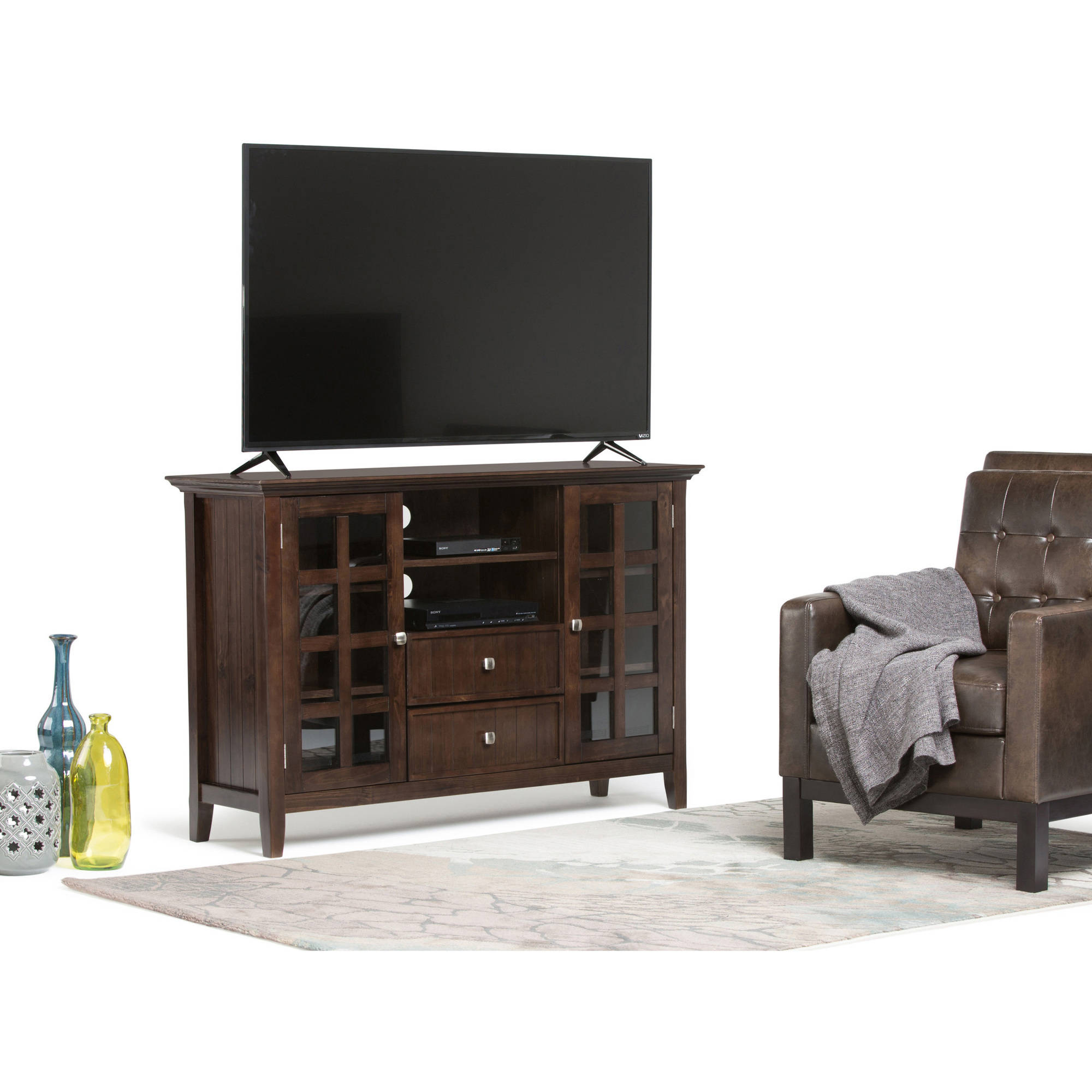 Brooklyn + Max Brunswick Collection Tobacco Brown Tall TV Media Stand for TVs up to 60''