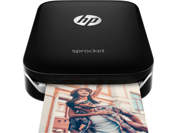 HP Sprocket Portable Photo Printer, Print Social Media Photos on 2x3 Sticky-Backed Paper - Black (X7N08A)