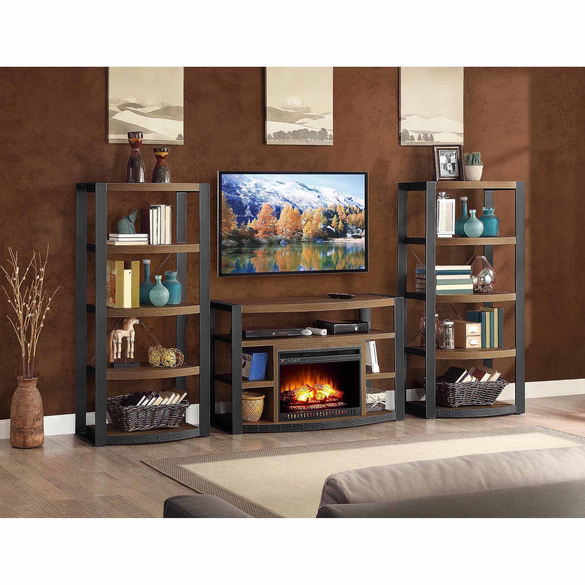 Santa Fe Media Electric Fireplace for TVs up to 65'', Brown