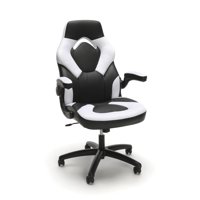 OFM Essentials Racecar Style Leather Gaming Chair, (ESS-3085), White