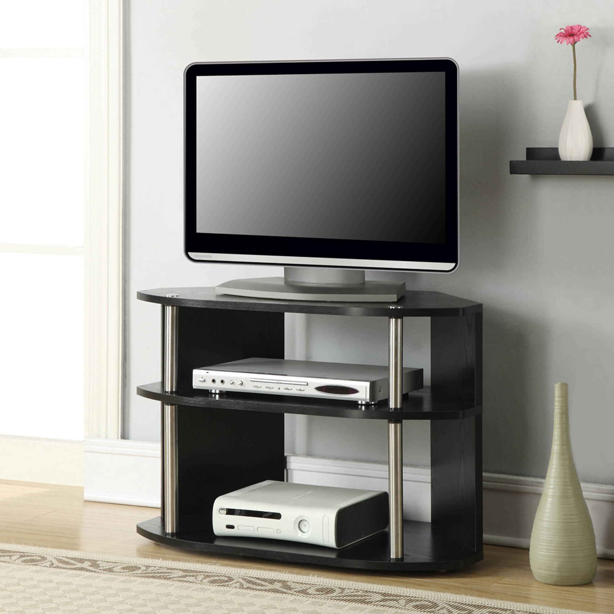 Designs2Go Swivel Black TV Stand for TVs up to 32''