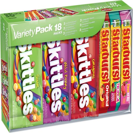 Skittles & Starburst Fruity Candy, Full Size Variety Mix Box, 37.05 ...