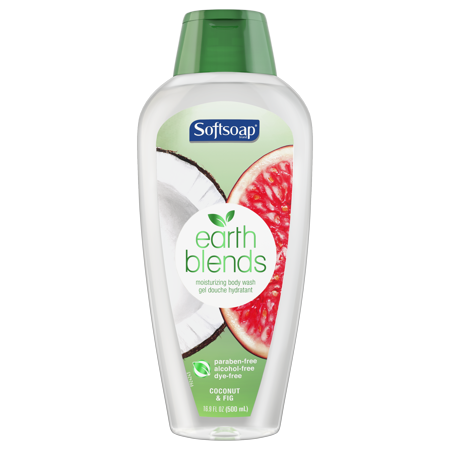 - (2 pack) Softsoap Earth Blends Body Wash, Coconut & Fig 16.9oz