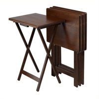Tv Tray Tables Product Image Winsome Wood Alex 4 Piece Snack Table Set Walnut Finish