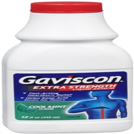 - 4 Pack - Gaviscon Liquid Extra Strength Cool Mint Flavor 12 oz
